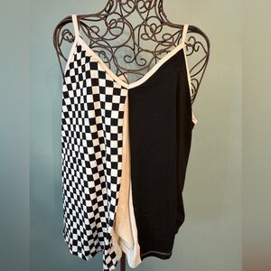 Minimalist black and white tank top